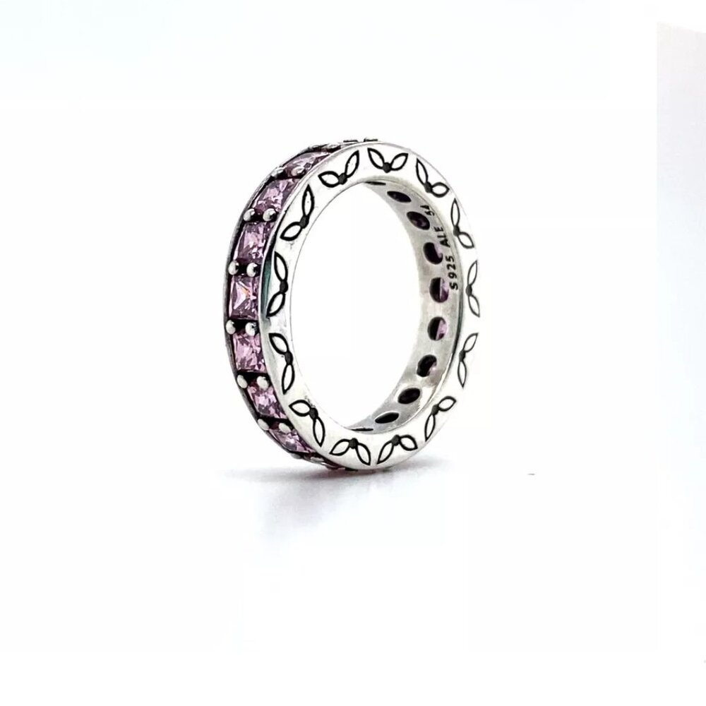 Pandora Infinity Band Eternity Pink Cubic Zirconia Ring - 190894PCZ Size 6.75